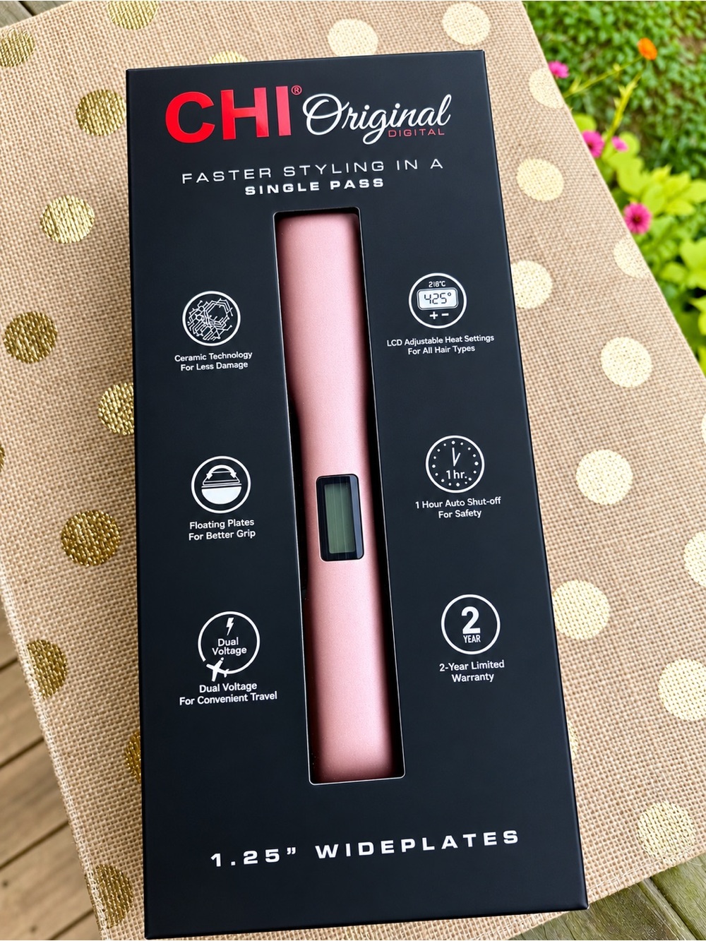 CHI Original Digital ~Rose Gold 1.25” Ceramic Flat Iron ~Auto Shut Off ~NEW!!